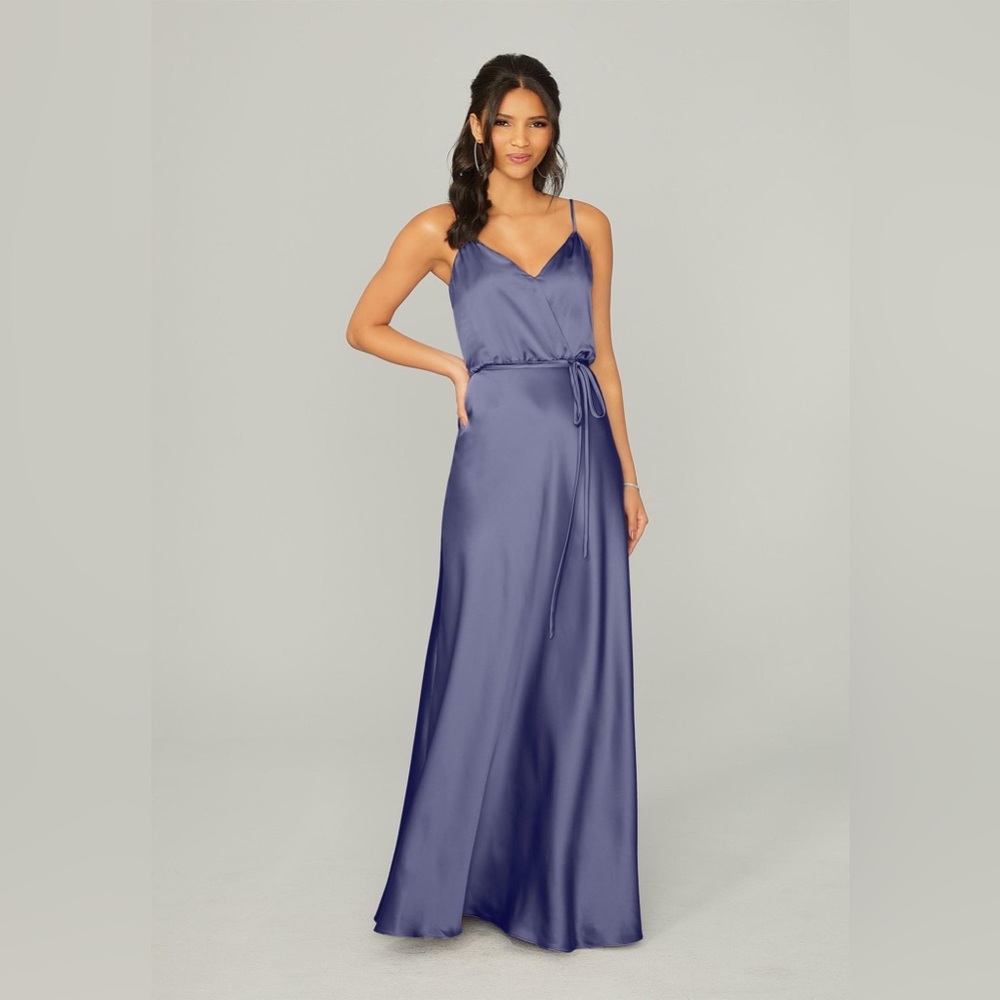 Silky Satin Bridesmaid Dress with Tied Waist